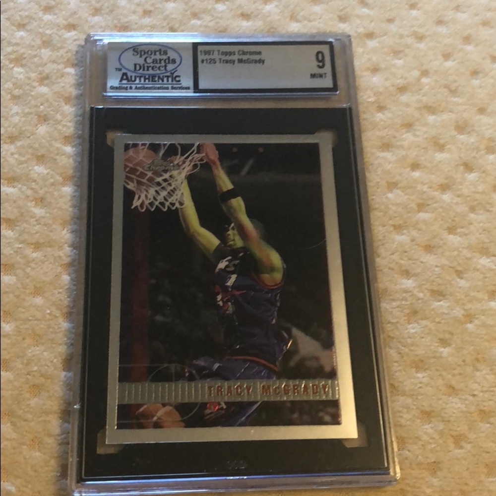 1997 Topps chrome Tracy McGrady rookie mint 9 card